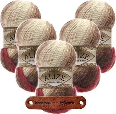 Produktbild von 5 x ALIZE Angora Gold Batik 4574 mit Label