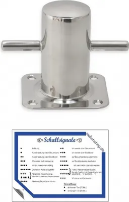 Produktbild von Kreuzpoller aus Edelstahl Bootspoller 50 x 100 mm und Schallsignale Aufkleber