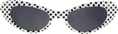 Image de Lunettes de fête PIN UP Blancs à pois noirs