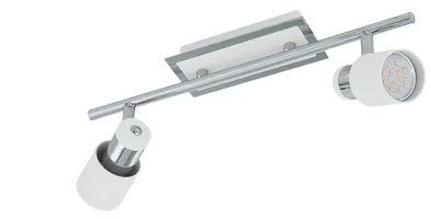 Produktbild von EGLO LED Deckenlampe Davida, 2 flammige Deckenleuchte, Deckenspot aus Metall in Chrom, Weiß, Wohnzimmerlampe, Spots inkl. GU10 Leuchtmittel, warmweiß