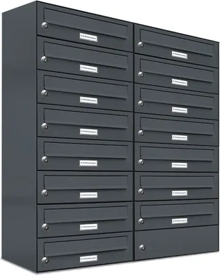 Produktbild von 15er Briefkasten Anthrazit Anlage 15 Fach Wandbriefkasten Postkasten