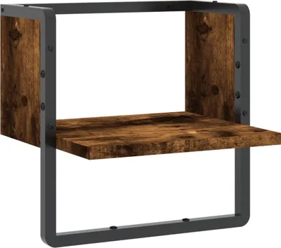 Obrázek produktu pro vidaXL Nástěnná police s tyčí kouřový dub 30x25x30 cm