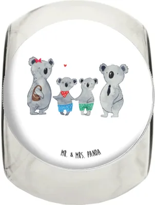 Produktbild von Mr. & Mrs. Panda Kaffeedose Koala Familie zwei L 870ml - Weiß - Geschenk, Familienzeit, keksglas, gewürzglas, Bruder, Frischhaltedose, Koalabär, glasbehälter, Teedose