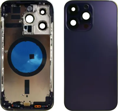 Zdjęcie produktu dla Szklana tylna obudowa z ramką do iPhone'a 14 Pro Max - fioletowa