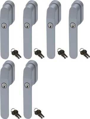 Produktbild von ABUS FG400 Abschließbarer Fenstergriff Silber, gleichschließend im Set 6 Stück