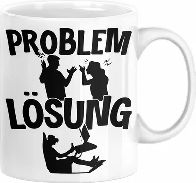 Produktbild von VR Gamer Tasse Geschenk für Gamer Zocker  Männer Geschenkidee Problem und Lösung Zocken (Weiß)