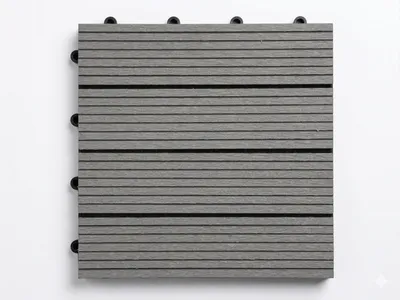 Produktbild von Outgarden WPC-Terrassenfliese Basic hellgrau Perfekt auch für Balkone, 11 Fliesen = 1 m², 30 x 30 cm