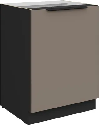 Obrázek produktu pro Dolní jednodveřová skříňka LUNARA - šířka 60 cm, tmavě béžová / černá