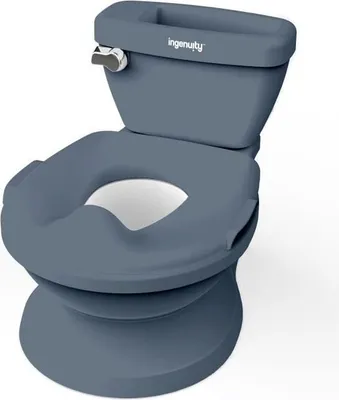 Produktbild von Mini-Kindertoilette mit Toilettenverkleinerer inklusive, Musikspülung und integrierter Wischtuchaufbewahrung, Blau