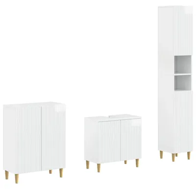 Immagine prodotto di Sistema di mobili da bagno a 3 pezzi, modello ARNHEM, finitura bianco lucido