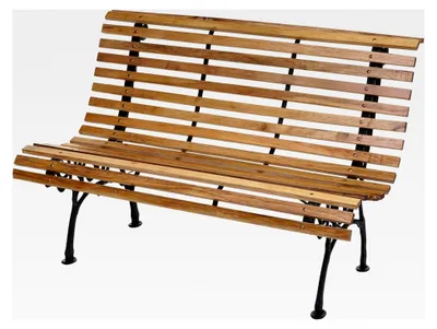 Produktbild von Gartenbank, Sitzbank Parkbank aus Holz, 2-Sitzer aus Gusseisen und Holz, 122cm, 22kg - Hellbraun