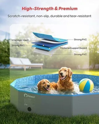 Immagine prodotto di Vasca da bagno per cani - Vasca da bagno estiva per cani e gatti, vasca da bagno per cani, estate 180 x 180 x 30 cm