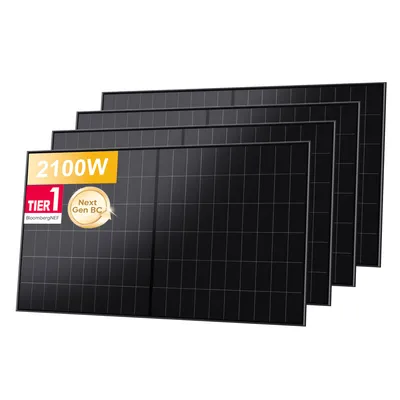 Produktbild von Powerness® LONGi Hi-MO X10 2100Wp BC Bifaziale Solarmodule für Balkonkraftwerke Photovoltaik Glas-Glas (4 Stück)