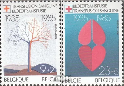 Produktbild von Briefmarken Belgien 1985 Mi 2213-2214 (kompl.Ausg.) gestempelt Bluttransfusionen