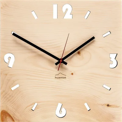 Immagine prodotto di Huamet CH41-A-1604 Orologio da parete in legno quadrato di pino cembro