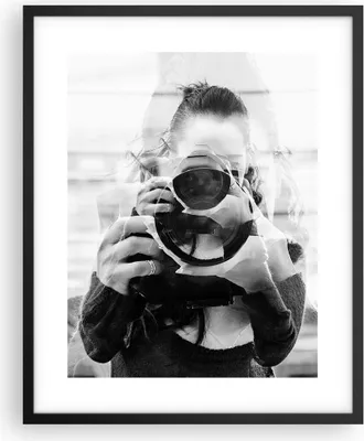 Produktbild von Gerahmtes Poster - Schwarzer Rahmen - Fotograf Schwarzweiß Doppel - 40x50 cm - Wand Bild - Wanddeko - Wandbilder - Kunstposter - Wandposter - Bilderrahmen - Bilder - Kunstdruck - P2BPA40x50-4586