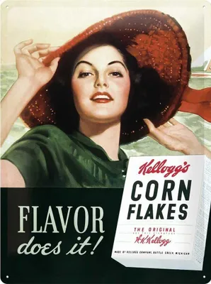 Produktbild von Nostalgic-Art - Blechschild 30 x 40 cm - Kellogg's Flavor Does It
