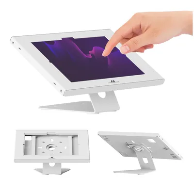 Image de Support mural pour tablettes Maclean, compatible avec les iPad Air/Pro de 10,9" à 11" et les séries Samsung Tab A et S, dimensions 220 × 323 × 22 mm, modèle MC-957 W