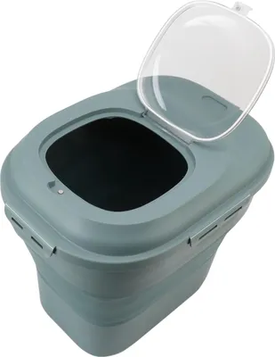 Image de Rice Food Storage Container Large Collapsible Food Storage Container with Measuring Cup Rolling Wheel Green