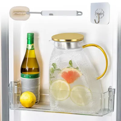 Glaskanne 1,8 L Borosilikatglas mit Deckel und Griff