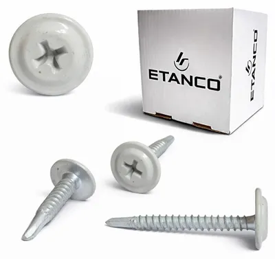 Immagine prodotto di Viti autofilettanti ETANCO GM-B per tetti in acciaio, RAL 7035 grigio chiaro, 4,2 x 32 mm, 250 pezzi