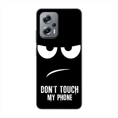 Produktbild von König Design Hülle kompatibel mit Xiaomi Redmi K50i Kunststoff Soft Handyhülle - Handy Case Dont Touch My Phone Schwarz