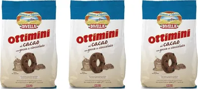 Produktbild von 3x Divella ottimini kakao biscuits 400g Italien cocoa cookies kuchen brioche