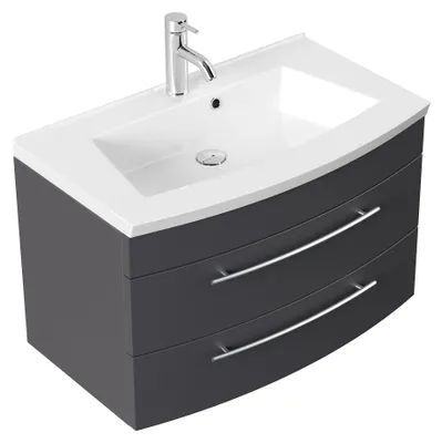 Produktbild von Badmöbel Bella 80 mit runder Front SoftClose anthrazit : Anthrazit