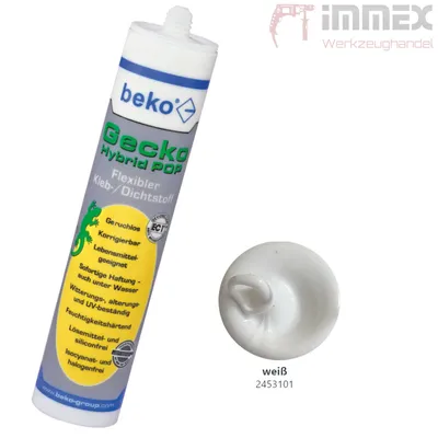 Produktbild von Beko Gecko Hybrid POP Montagekleber Dichtstoff Klebstoff Kleber weiß 310ml