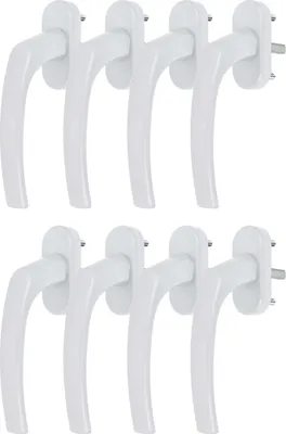 Produktbild von 8 x Alu Fenstergriff in Weiß RAL 9016 - Stiftlänge 40mm