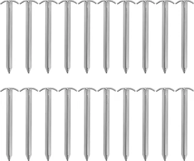 Obrázok produktu pre Stanový kolík 20 ks 30 cm z pozinkovanej ocele s T-profilom - robustný kolík do tvrdého terénu - stabilné ukotvenie do zeme pre stany, altánky, plachty a kempingové príslušenstvo