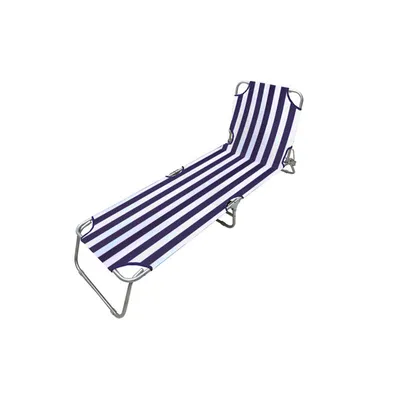 Immagine prodotto di Marbueno Sdraio pieghevole in acciaio a strisce blu e bianche per spiaggia e piscina 187X55X24 cm 10020