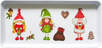 Obrázok produktu pre Podnos Servírovacie Vianočné "Elfíky",35X16,5X2,3