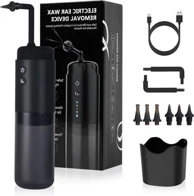 Produktbild von Elektrische Ohrreiniger – Ohrwachs-Entferner – Ohrreinigung – IPX6 wasserdicht – 6 Aufsätze – Schwarz