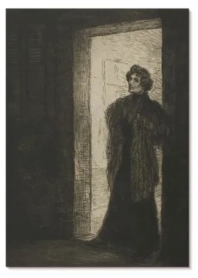 Produktbild von POSTER - 42x59 cm (A2) - Théophile Steinlen - An der Schwelle von Théophile-Alexandre Pierre Steinlen - Wandbild für Wohnzimmer Schlafzimmer & Flur, Modernes Poster Wanddeko, Ungerahmt