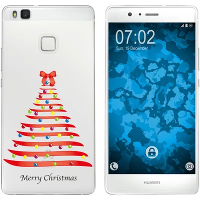 Produktbild von PhoneNatic Case kompatibel mit Huawei P9 Lite Silikon-Hülle X Mas Weihnachten Weihnachtsbaum M1
