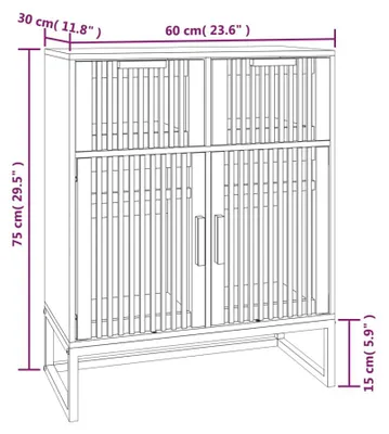 Obrázek produktu pro vidaXL Příborník bílý 60x30x75 cm Materiál dřeva