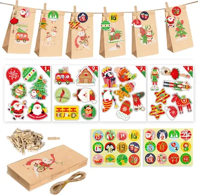 Productafbeelding van Adventskalender om te vullen - Adventskalenderzakjes - 24 doe-het-zelf adventskalenders om te vullen