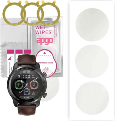 Produktbild von apgo 3 Stück Schutzfolie, Matt, kompatibel mit Mobvoi TicWatch Pro 3 Ultra LTE Smartwatch, Hydrogel Displayschutzfolie mit Positionierhilfe, Displayfolie, robust und kratzfest