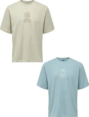 Produktbild von ONLY & SONS T-Shirt 2er-Set Rundhals Kurzarm Größe: XS