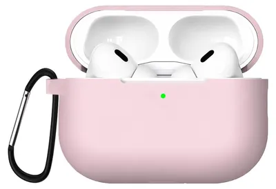 Immagine prodotto di AirPods Pro 3 Custodia protettiva in silicone con moschettone, custodia morbida al tatto, custodia resistente agli urti, antiscivolo, protezione a 360°,  rosa