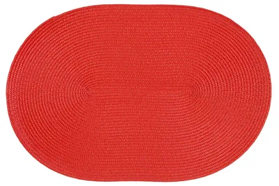 Produktbild von Platzset Polypro Rot oval ca. 45x30 cm Platzdeckchen Tischset geflochtene Optik