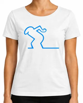 Imagen del producto de Camiseta para mujer, diseño "Linea Strichmännchen Balum Osvaldo Kult", color blanco, talla L