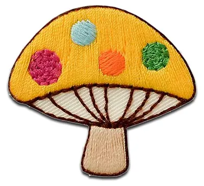 Produktbild von Mono-Quick gelber Pilz - Aufnäher, Bügelbild, Aufbügler, Applikationen, Patches, Flicken, zum aufbügeln, Größe: 3,5 x 3,9 cm
