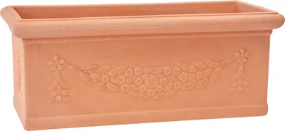 Produktbild von Garden Italia Vasen Festooned Pflanzgefäß GCF Side 90 cm – Höhe 36 cm –  Italy – Impruneta-farbige Harzbox – Frostbeständig – Stoßfest – Leicht – Klassisch, l
