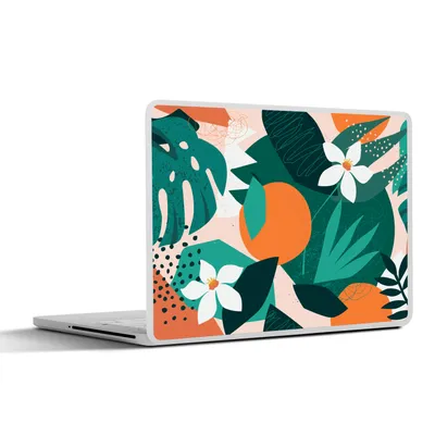 Produktbild von MuchoWow® Laptop Aufkleber Sticker Cover Blumen - Obst - Dschungel 30x21 cm - Sticker für Laptop - Selbstklebend
