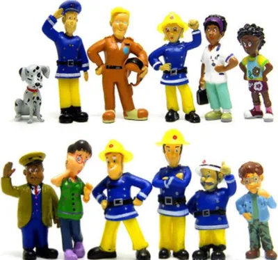Produktbild von 12 pc / set Feuerwehrmann Sam Nette Karikatur PVC Action Figure Puppe Spielzeug für Kinder Pädagogische Mode Feuerwehrmann Puppe