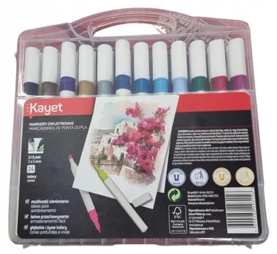 Produktbild von Kayet Doppelspitze Marker im Koffer-Etui, 24 Stück
