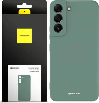 Produktbild von Spacecase Silikonhülle Galaxy S22 dunkelgrün