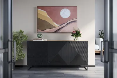 Zdjęcie produktu dla KOMODA LOFT z szufladami industrialna szafka POJEMNA NOWOCZESNA czarny + dąb